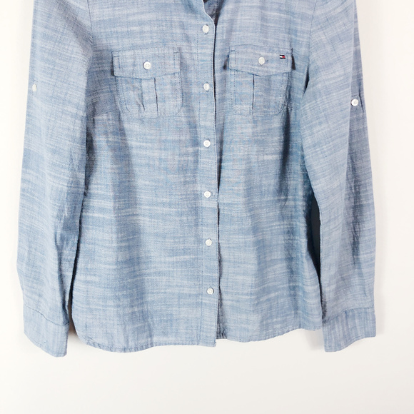 [TOMMY HILFIGER] Chambray Button Up Top - Picture 7 of 8
